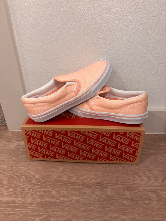 Vans Shoes - Vans Pinky Peach Glitter Slip-On Sneakers